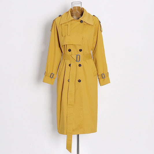 Mid Length Women Windbreaker Coat Autumn Winter High Grade Casual Solid Color All Matching Coat - Iyanka