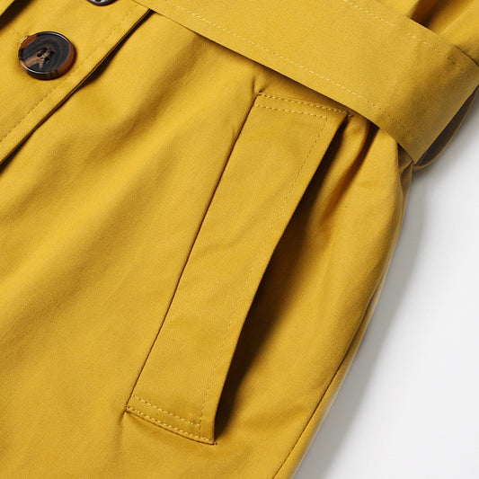 Mid Length Women Windbreaker Coat Autumn Winter High Grade Casual Solid Color All Matching Coat - Iyanka
