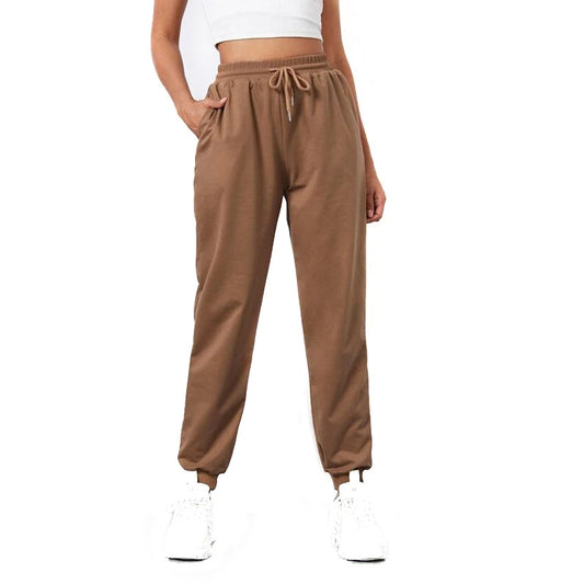 Harem Sweatpants Ins Casual Elastic Lace Solid Color Casual Trousers Sports Pants Women Ankle-tied - Iyanka