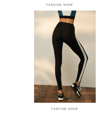 Tight Stretch Workout Pants Women Hip Lifting Sports Pants Stitching Design Yoga Training Pant Trousers - Iyanka