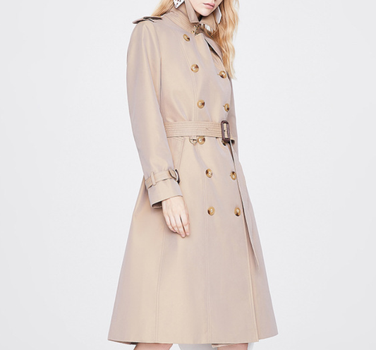 Autumn Trench Coat Women Long Trench Coat Popular Slim Fit Solid Color Non-Wrinkle Coat - Iyanka