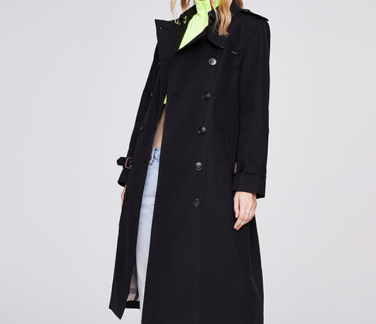 Autumn Trench Coat Women Long Trench Coat Popular Slim Fit Solid Color Non-Wrinkle Coat - Iyanka