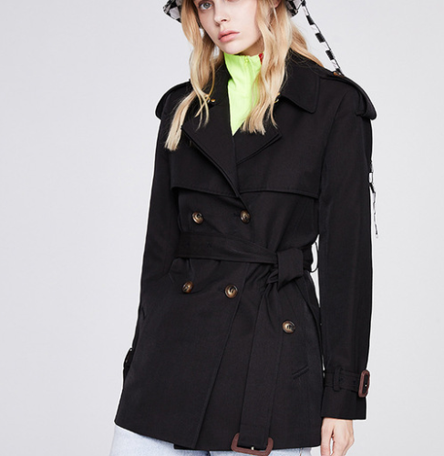 Trench Coat for Women Autumn Winter Women Overcoat Double Breasted Short Coat for Women - Iyanka