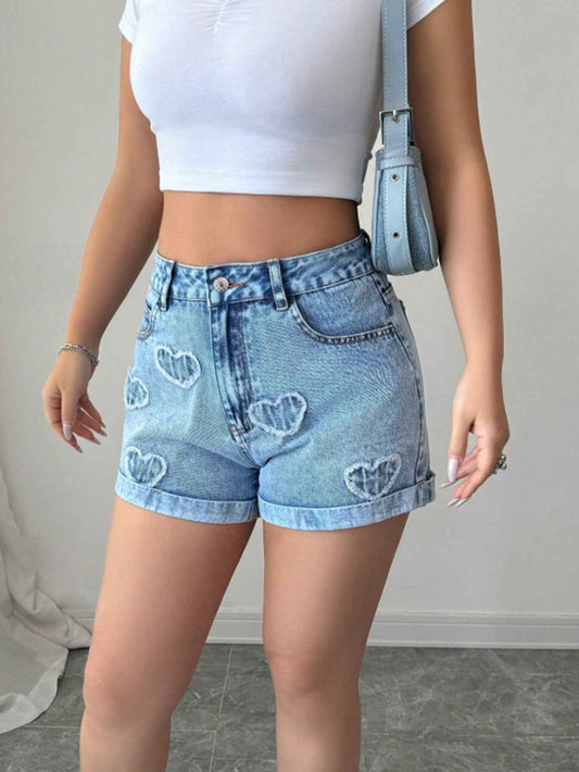 Women Clothing High Waist Baggy Denim Shorts
