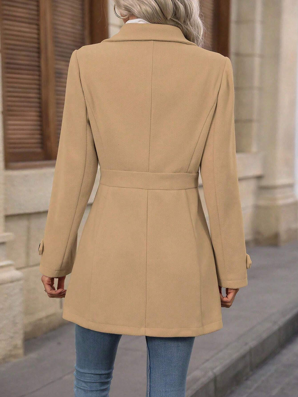 Autumn Winter Collared Women Woolen Slim Fit Coat - Iyanka