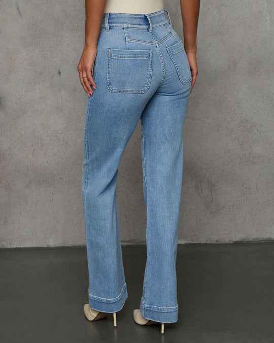 Wide Leg Slimming Straight Jeans Women