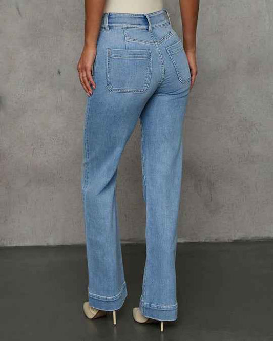 Wide Leg Slimming Straight Jeans Women