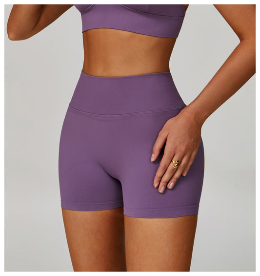 Seamless Knitted Tight Yoga Shorts Women V Shaped Waist Outer Wear Running Sports Quick Drying Fitness Pants - Iyanka