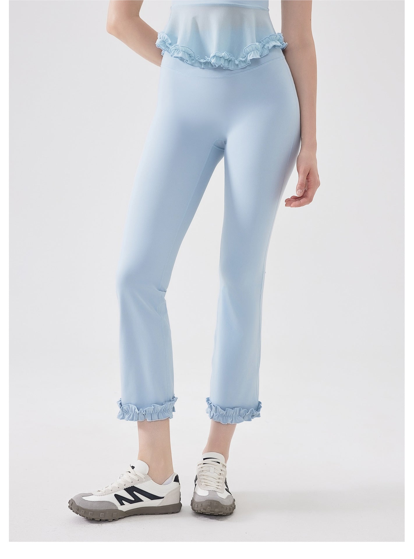High Waist Lace Slimming Smoke Tube Cropped Pants Slim Fit Yoga Pants Women Hip Lifting Running Workout Pants Fitness Pants - Iyanka