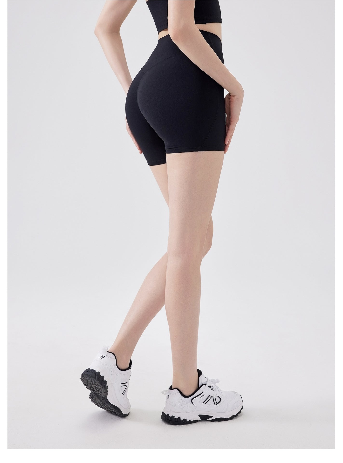 Nude Feel Three Points High Elastic Tight Bum Lift Shorts Women Yoga Workout Clothes Belly Contracting Exercise Running Training Pants - Iyanka