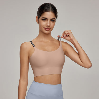 Medium Tenacity Sports Underwear Women One Piece Fixed Cup Yoga Bra Sports Running Workout Beauty Back Bra - Iyanka