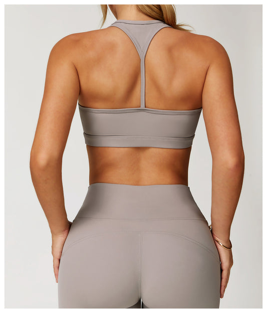 Nude Feel Beauty Back Yoga Bra Quick Drying Sports Underwear Running Shock Absorption Workout Bra - Iyanka