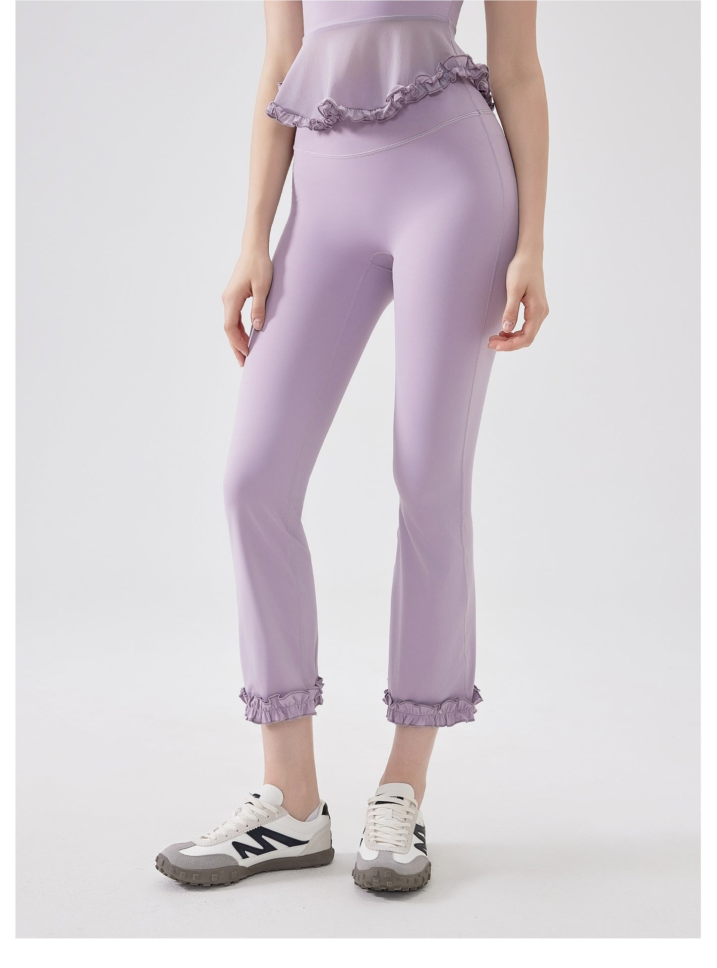 High Waist Lace Slimming Smoke Tube Cropped Pants Slim Fit Yoga Pants Women Hip Lifting Running Workout Pants Fitness Pants - Iyanka