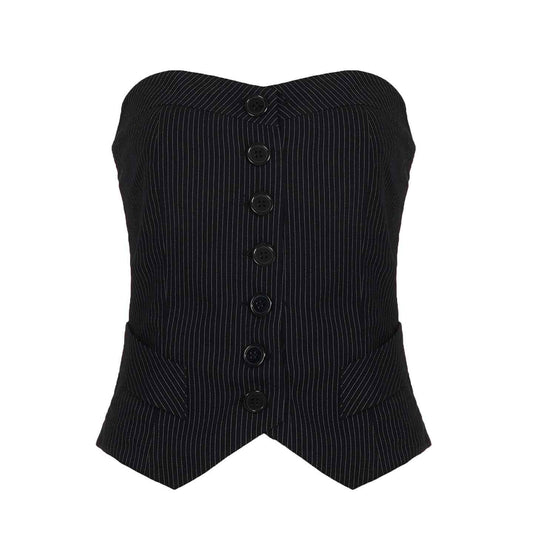 Women’s Summer Slim Fit Off-Shoulder Striped Tube Top – Asymmetric Hem