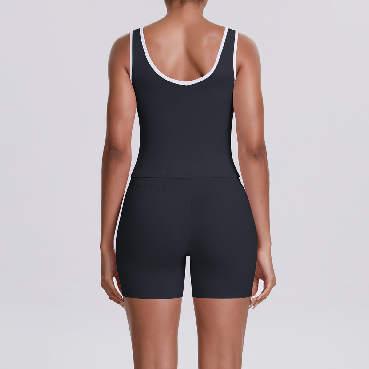 Cross High Top Sports Women Contrast Color Backless Tight Nude Feel Yoga Running Fitness Yoga Wear - Iyanka