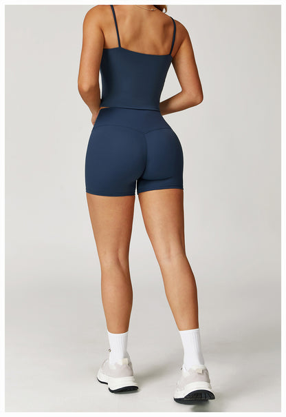 Brushed Yoga Vest Hollow Out Cutout Back Double Shoulder Strap Sports Vest Running Fitness Top Women - Iyanka
