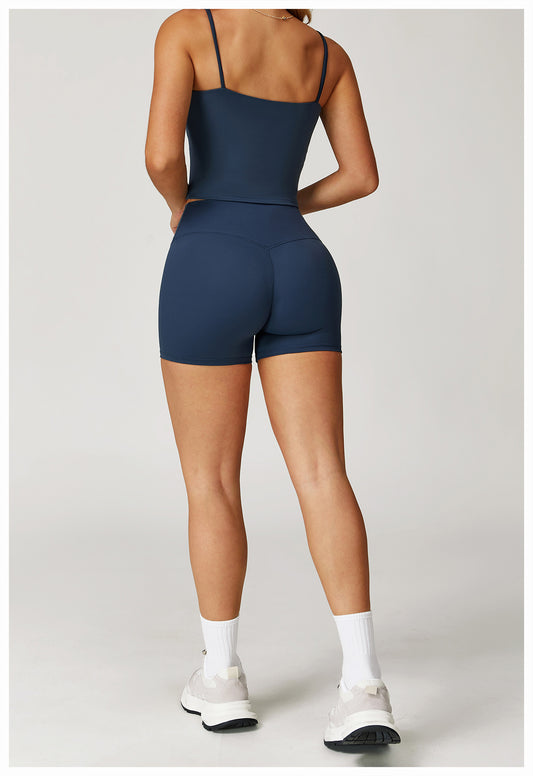 Brushed Yoga Vest Hollow Out Cutout Back Double Shoulder Strap Sports Vest Running Fitness Top Women - Iyanka