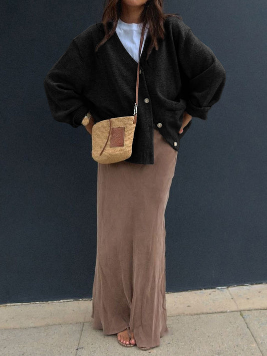 Women Casual Minimalist Long Sleeve Senior Coat Sweater - Iyanka