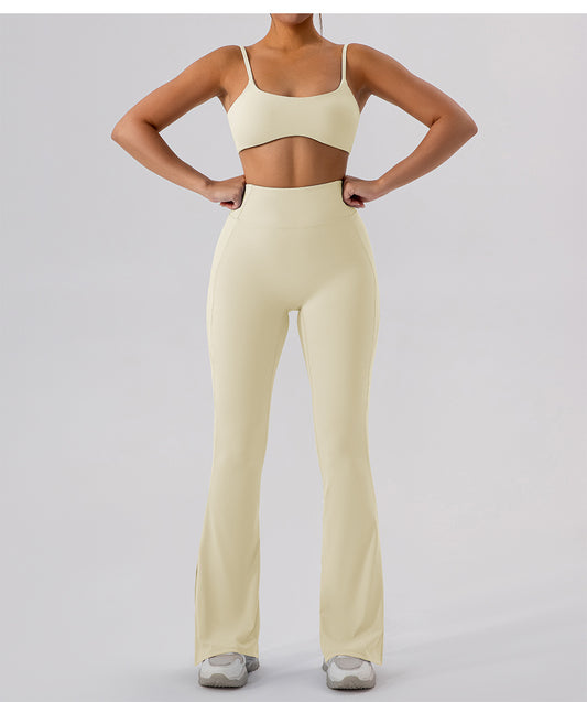 High Waist Skinny Outerwear Sweatpants Dance Nude Feel Hip Lifting Yoga Bell Bottom Pants Skinny Running Wide Leg Pants Women - Iyanka