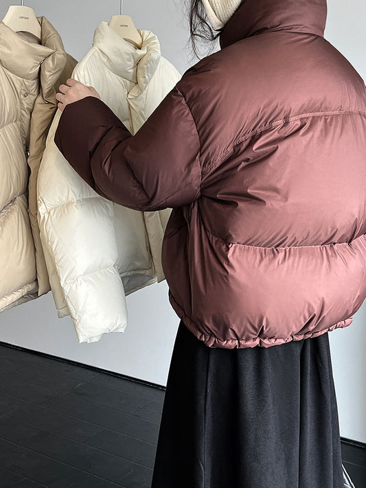 National Standard 90 White Duck down Short down Jacket Women Japanese All Matching Thickened Puffer Jacket - Iyanka