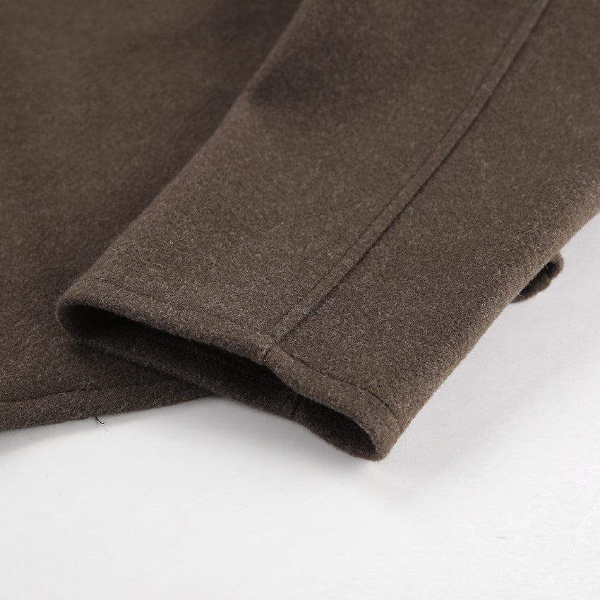 Autumn Winter Polo Collar Long Sleeve Zipper Woolen Coat Loose Casual Women Jacket - Iyanka