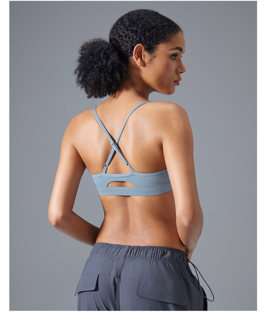 Adjustable Shoulder Strap Beauty Back Exercise Underwear Women Running Shockproof Workout Bra Nude Feel Yoga - Iyanka