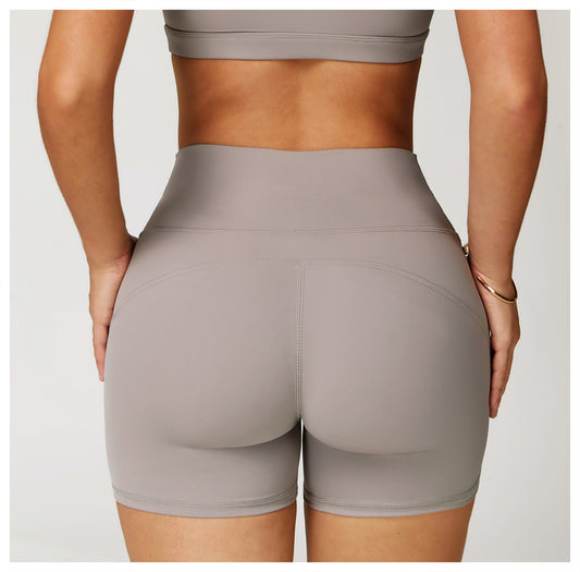 Nude Feel Yoga Shorts Women High Waist Quick Drying Skinny Slimming Shorts Running Exercise Workout Pants - Iyanka