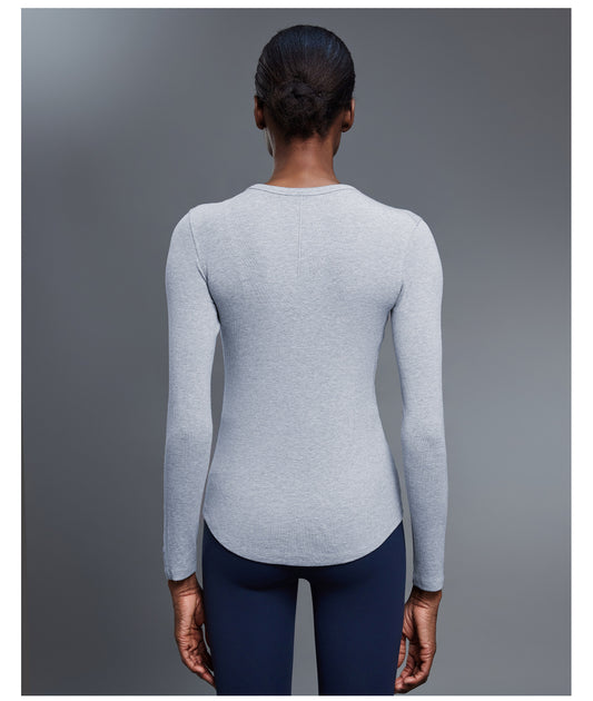 Soft Skin Friendly Sports T shirt Women Elastic Slim Fit Slimming Fitness Yoga Wear Long Sleeved Top - Iyanka