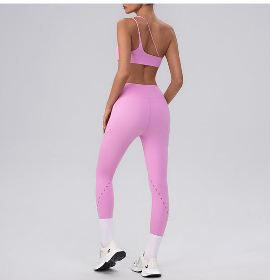 Quick Drying Sexy Inverted Triangle Sports Yoga Trousers Outer Wear Workout Ankle Length Pants Seamless Jogging Clothes Women - Iyanka