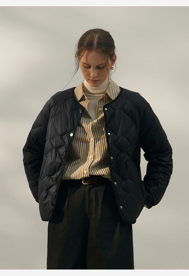 Loose Casual Short down Jacket Women Winter Warm White Duck down Coat All Match Long Sleeved Bread Coat - Iyanka