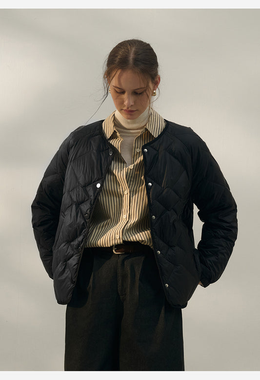 Loose Casual Short down Jacket Women Winter Warm White Duck down Coat All Match Long Sleeved Bread Coat - Iyanka