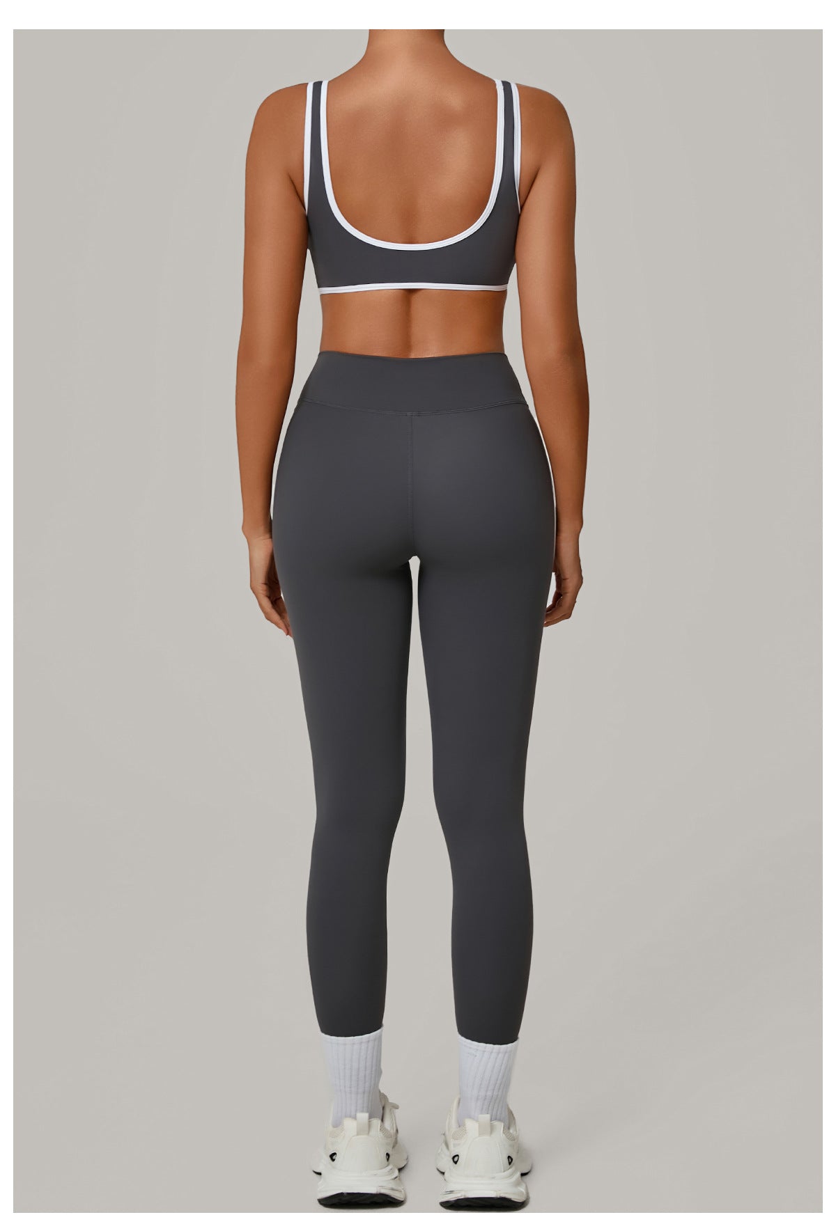 Contrast Color Binding Nude Feel Yoga Beauty Back Tight Quick Drying Workout Clothes Outdoor Sports Two Piece Sets - Iyanka