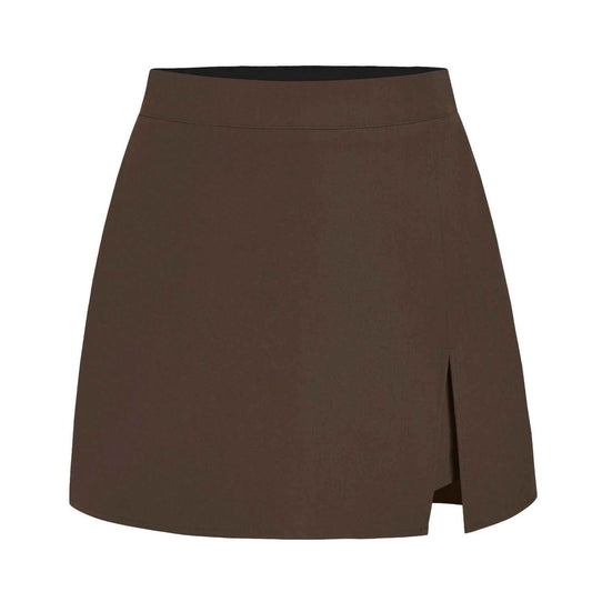 Women Clothing High Waist Slit Pantskirt High Quality Stretch Zipper Culottes Skirt