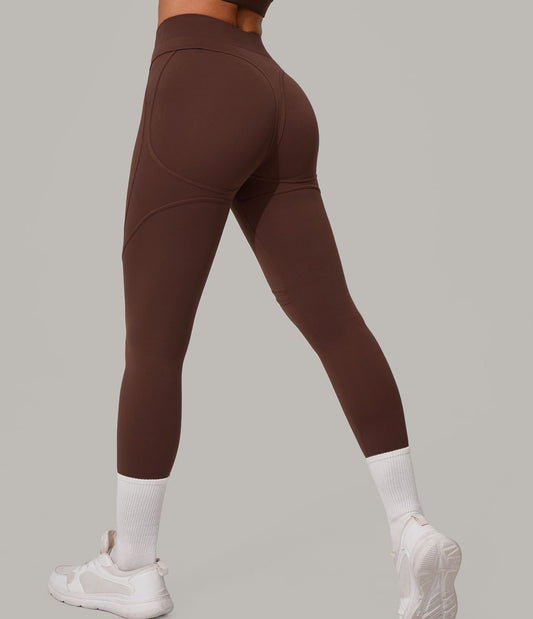 Autumn Sand High Waist Hip Lift Brushed Yoga Pants Running Quick Drying Fitness Pants Waist Slimming Hip Tight Sports Pants - Iyanka