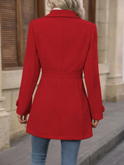 Autumn Winter Collared Women Woolen Slim Fit Coat - Iyanka
