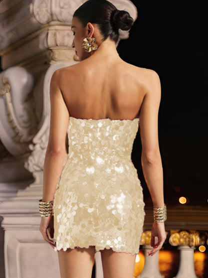 Women Clothing Nightclub Dress Sexy Backless Sequin Dress - Iyanka