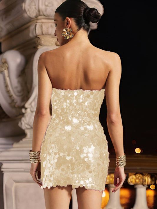 Women Clothing Nightclub Dress Sexy Backless Sequin Dress - Iyanka