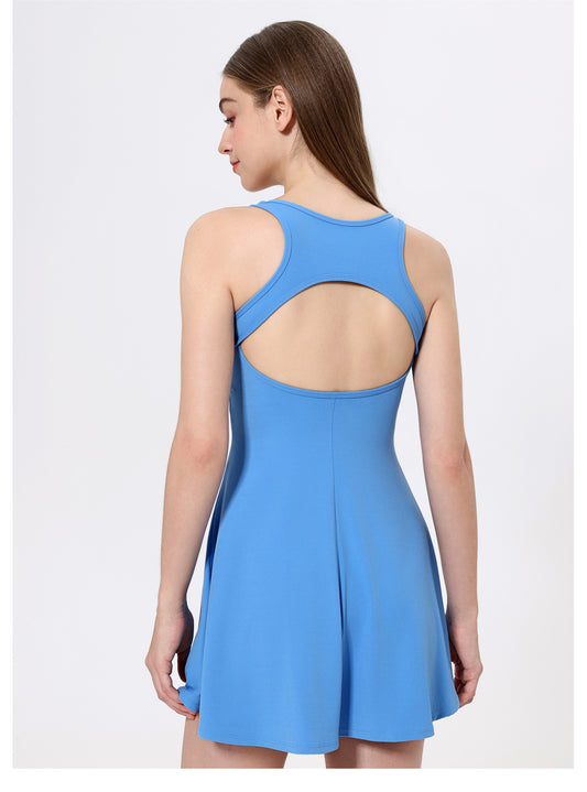 Two Piece Sets Nude Feel Sports Dress Back Shaping Safety Leggings Outdoor Running Fitness Tennis Skirt - Iyanka