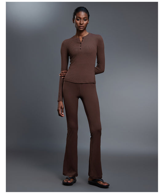 Autumn Casual All Match Henley Shirt Modal Skin Friendly Sports Top Fitness Yoga Long Sleeve T shirt Women - Iyanka
