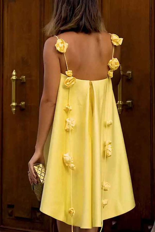 Spring Summer Suspender Satin Dress Casual Loose Vacation Women Clothing Dress