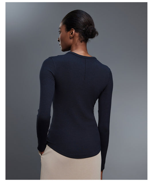 Soft Skin Friendly Sports T shirt Women Elastic Slim Fit Slimming Fitness Yoga Wear Long Sleeved Top - Iyanka