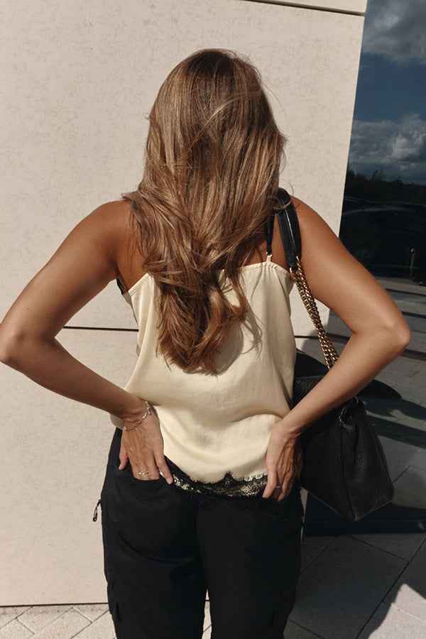 Sexy Lace Stitching Deep V Plunge neck Strap Inner Wear Blouse Vest