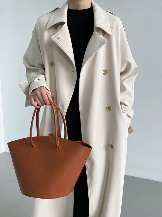 Main Promotion Autumn Draping British Loose Mid-Length over the Knee Trench Coat Female - Iyanka