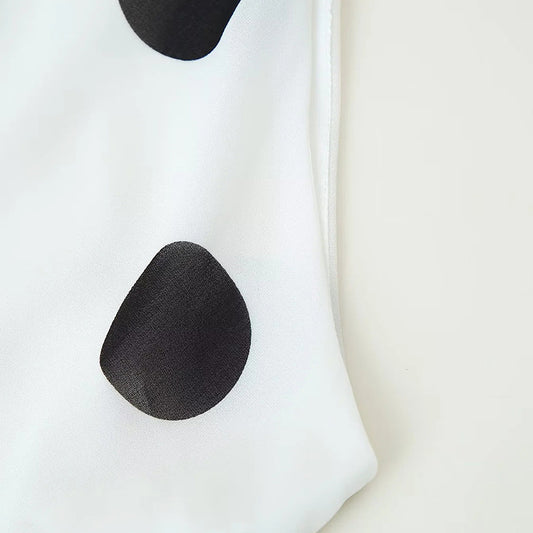 French Polka Dot Sweet Sexy Women ummer Halter Sleeveless Vest High Waist Flounced Skirt Set - Iyanka