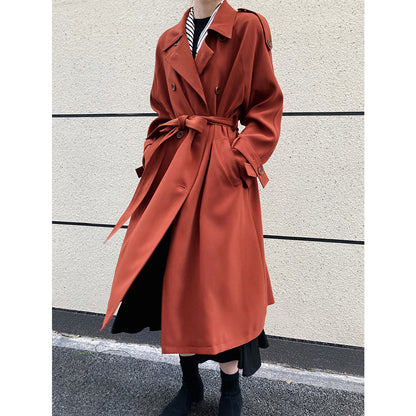 Main Promotion Autumn Draping British Loose Mid-Length over the Knee Trench Coat Female - Iyanka