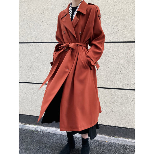 Main Promotion Autumn Draping British Loose Mid-Length over the Knee Trench Coat Female - Iyanka