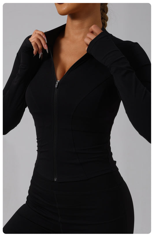 Outdoor Cycling Fitness Sports Yoga Jacket Quick Drying Clothes Quick Drying Long Sleeve Yoga Wear Top Long Sleeve Women - Iyanka