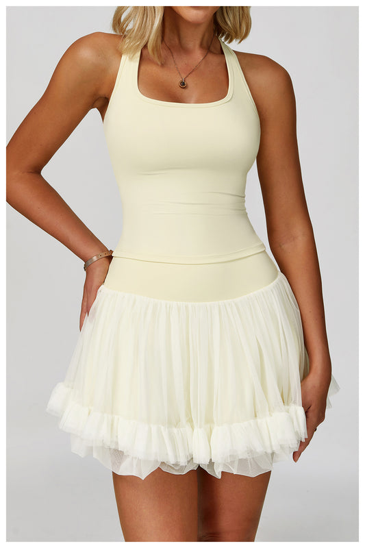 Summer Anti Exposure Base High Waist Tennis Skirt Casual A line Skirt Mesh Sports - Iyanka
