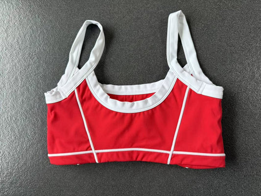 Autumn Sand Color Contrast Patchwork Yoga Bra Double Shoulder Strap Beauty Back Quick Drying Sports Tops Outerwear Running Yoga Clothes - Iyanka