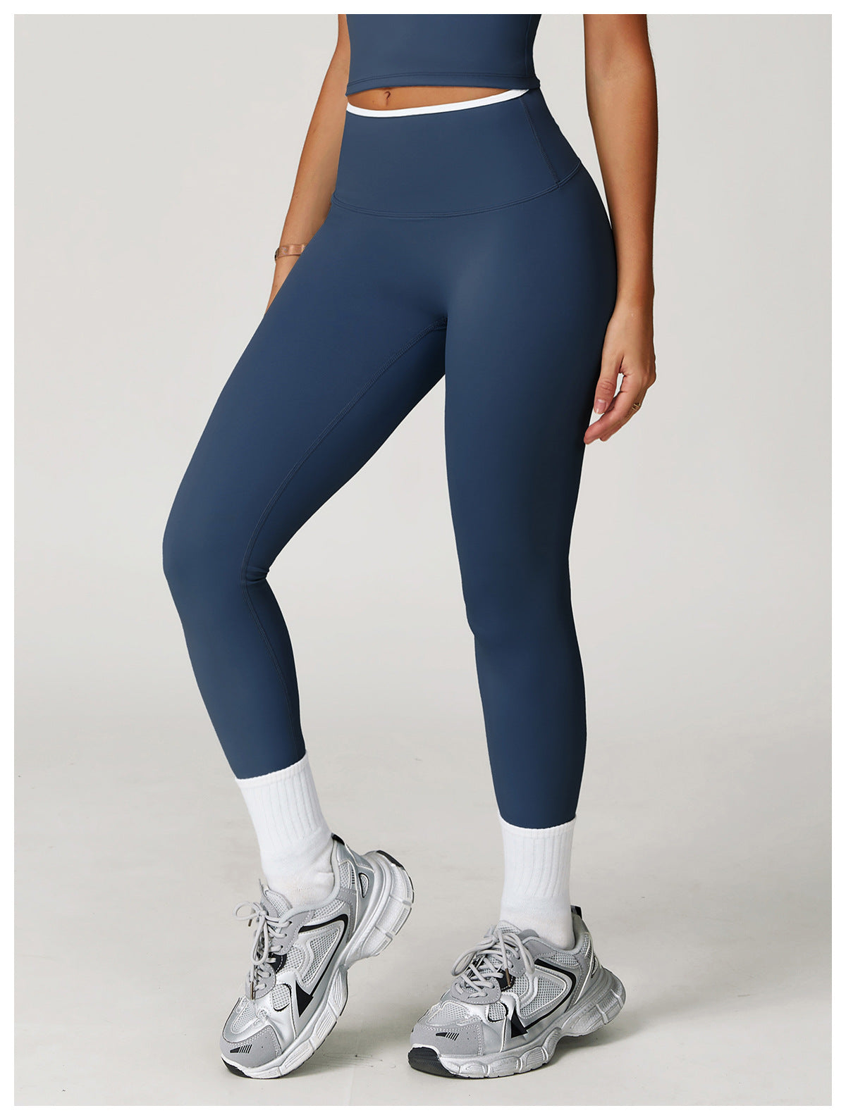 Nude Feel Yoga Pants High Waist Contrast Color Quick Drying Trousers Sports Running Fitness Sports Tights - Iyanka